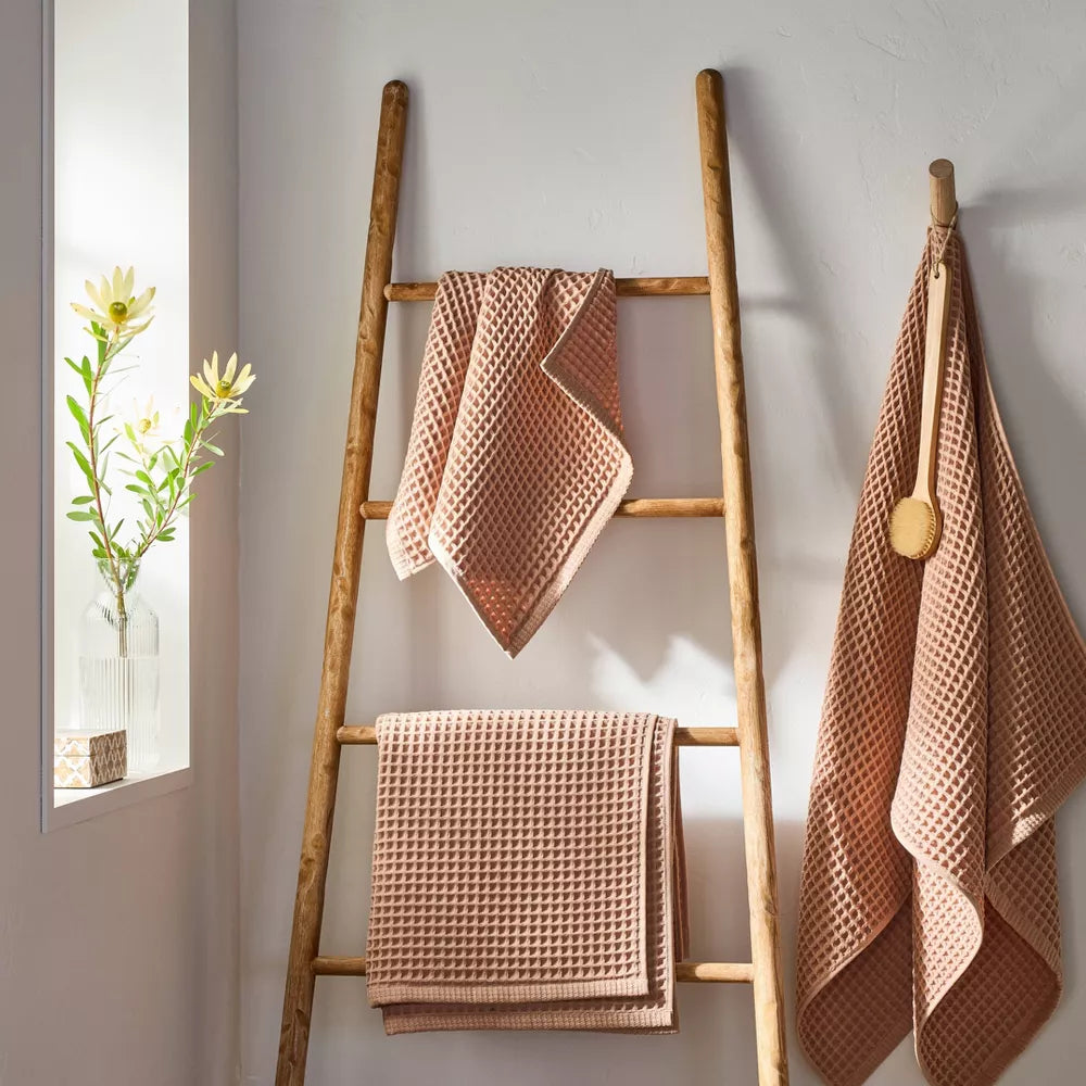 Luxury Organic Waffle Bath Sheet - Rose