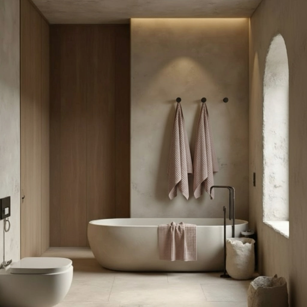Luxury Organic Waffle Bath Sheet - Pink Clay