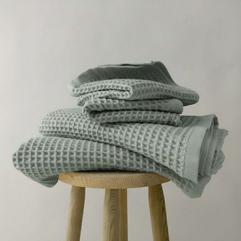 Luxury Organic Waffle Bath Sheet - Sage Green