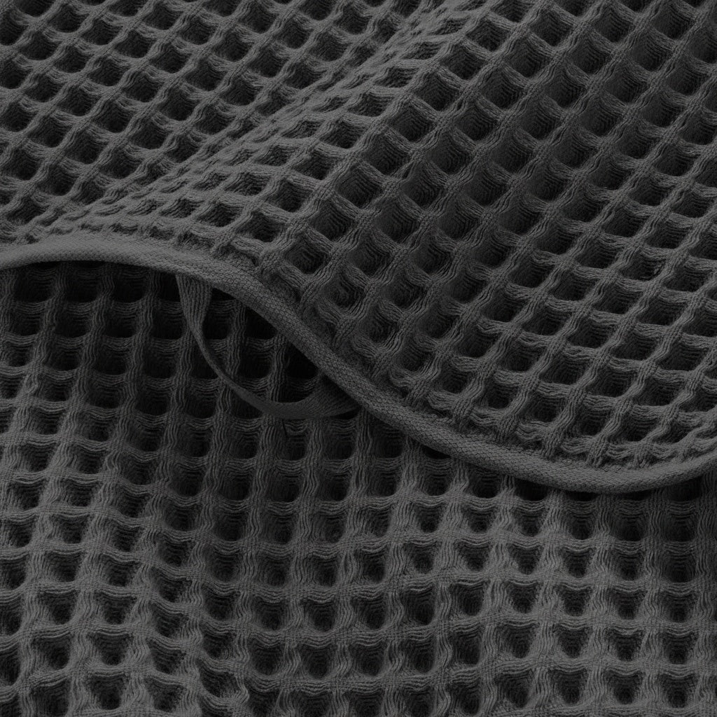 Luxury Organic Waffle Bath Sheet - Charcoal
