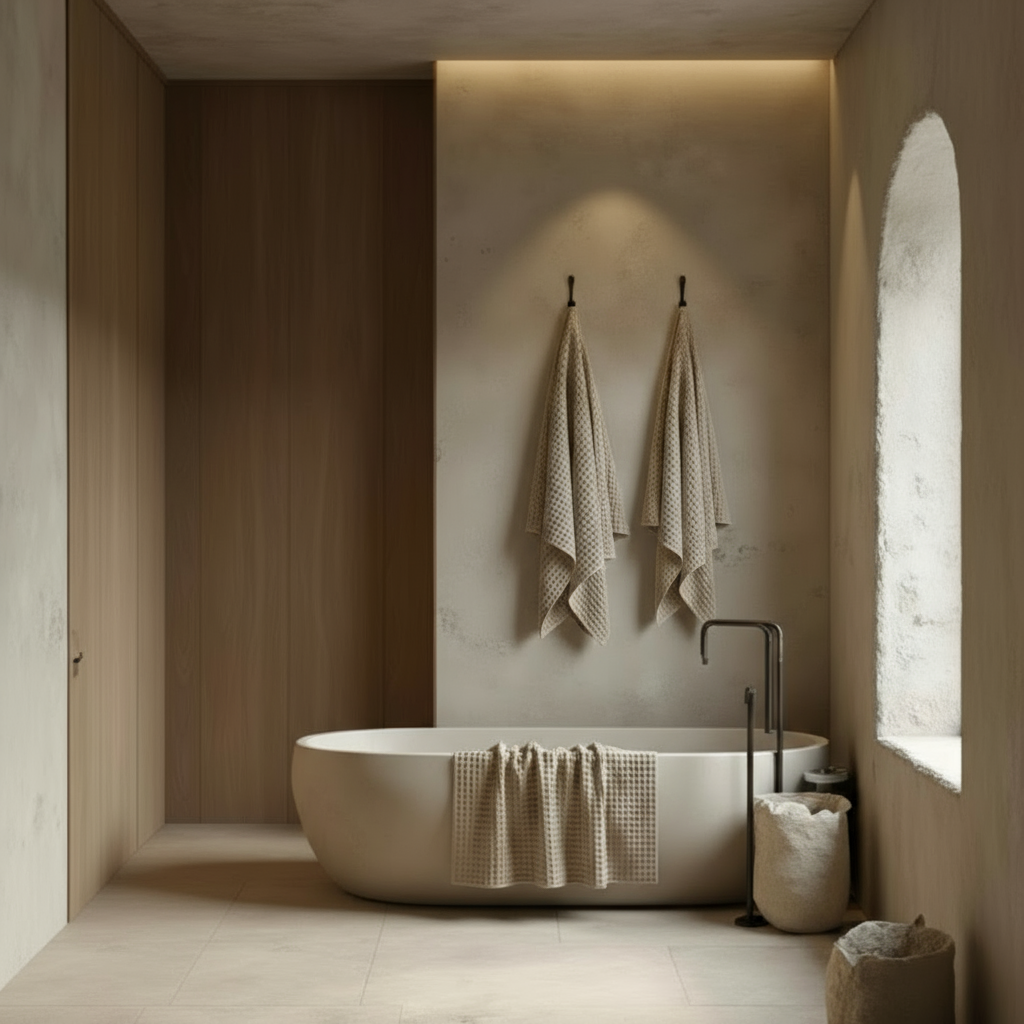 Luxury Organic Waffle Bath Sheet - Natural Beige