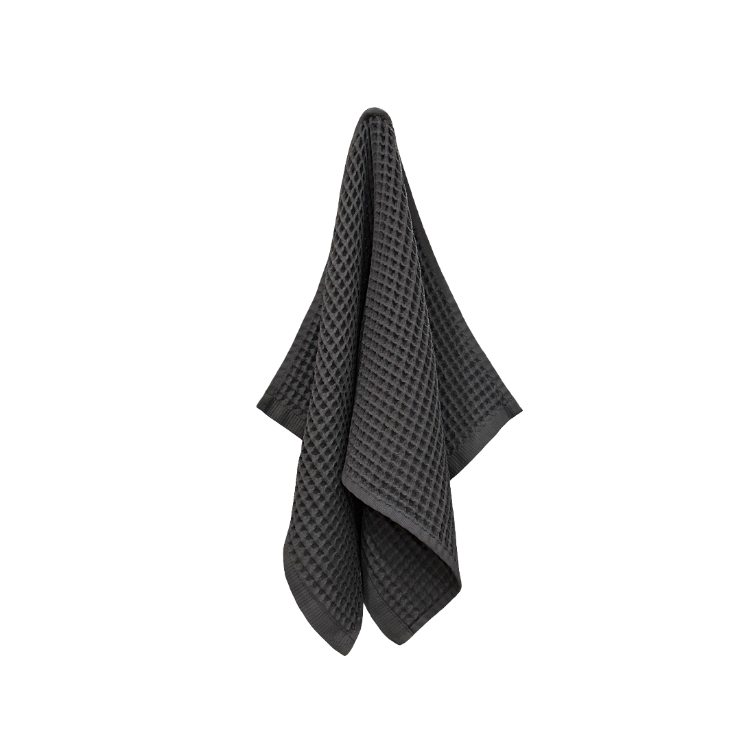 Luxury Organic Waffle Hand Towel (Pair) - Charcoal
