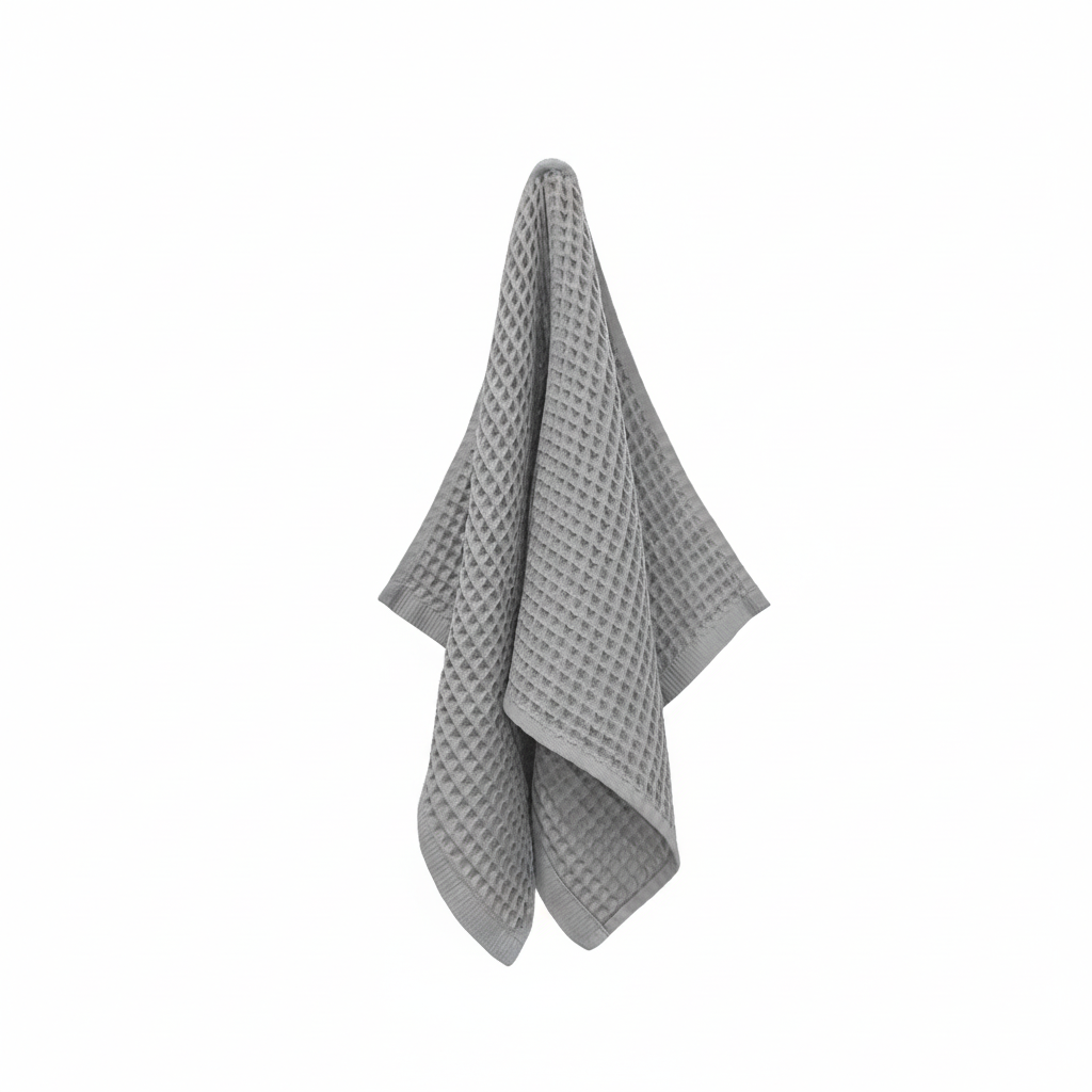 Luxury Organic Waffle Hand Towel (Pair) - Mist Grey