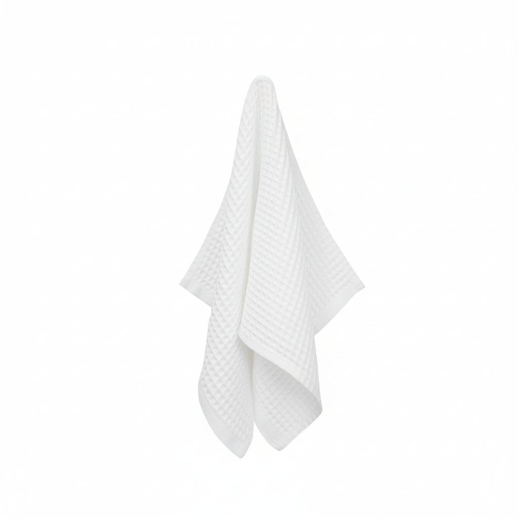 Luxury Organic Waffle Hand Towel (Pair) - White