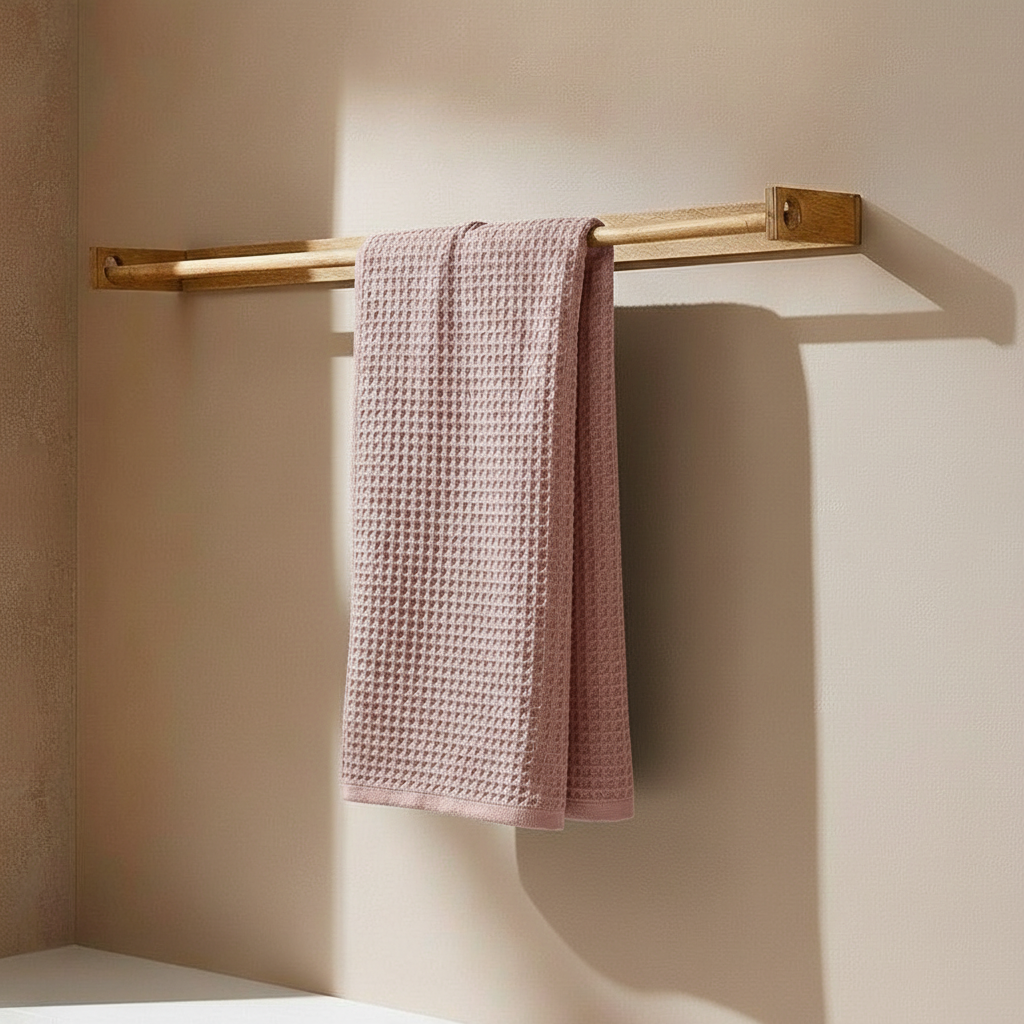 Luxury Organic Waffle Hand Towel (Pair) - Pink Clay