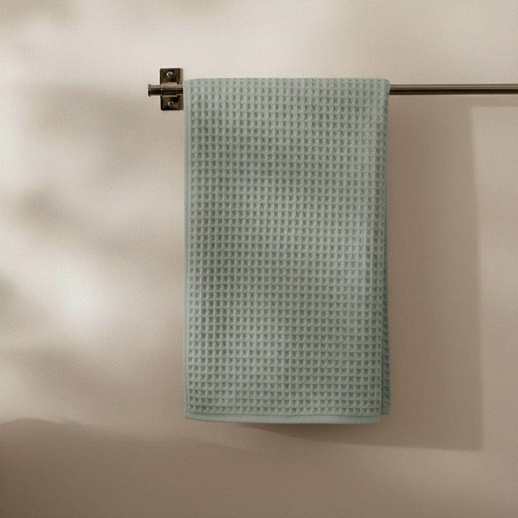 Luxury Organic Waffle Hand Towel (Pair) - Sage Green