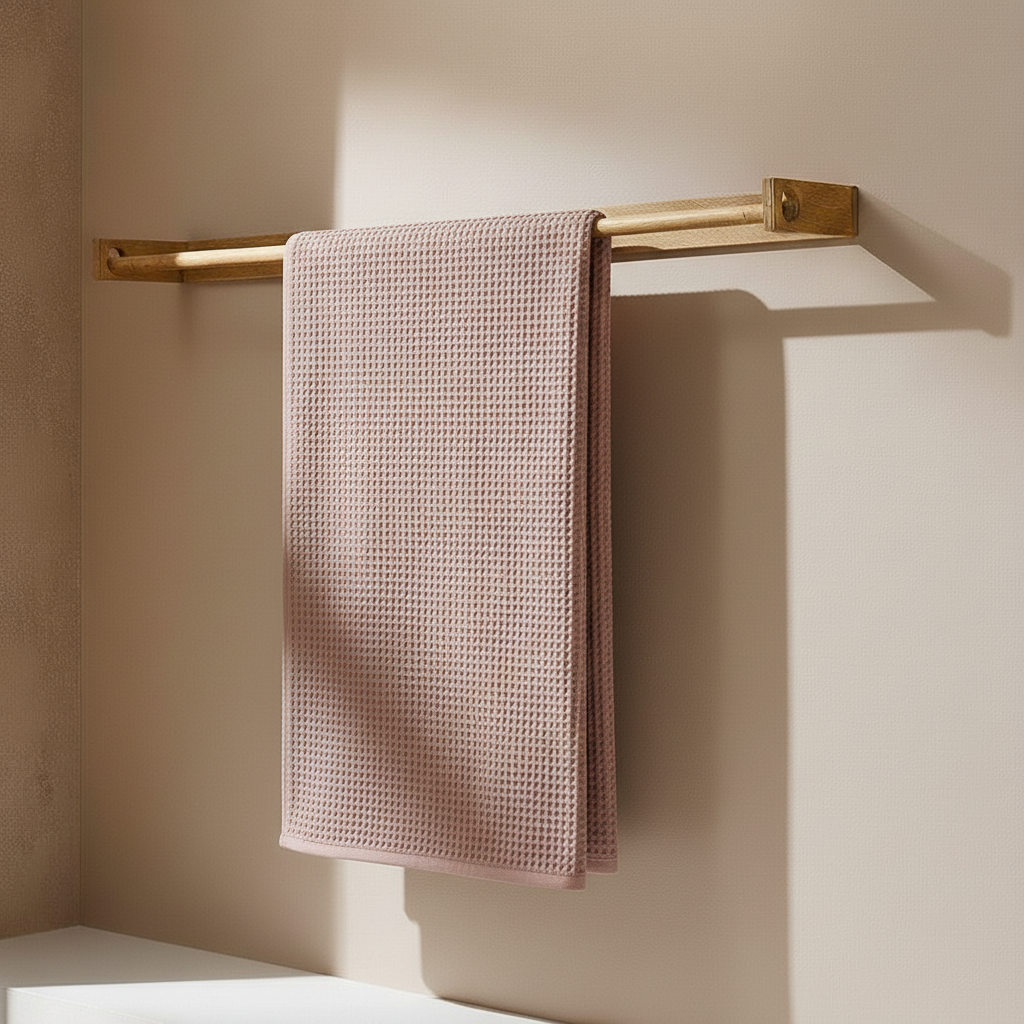 Luxury Organic Waffle Bath Sheet - Pink Clay