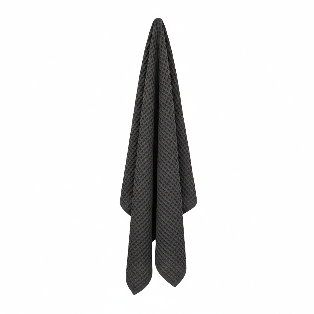 Luxury Organic Waffle Bath Sheet - Charcoal