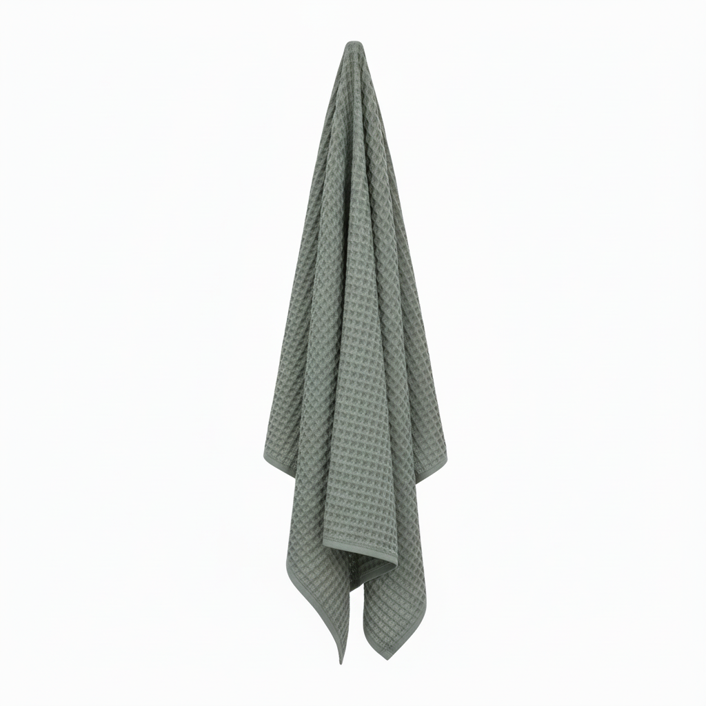 Luxury Organic Waffle Bath Sheet - Sage Green
