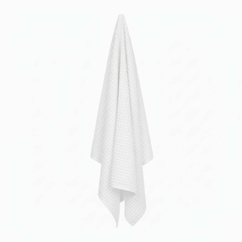 Luxury Organic Waffle Bath Sheet - White