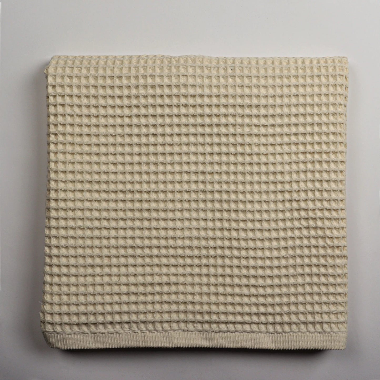 Luxury Organic Waffle Hand Towel (Pair) - Natural Beige