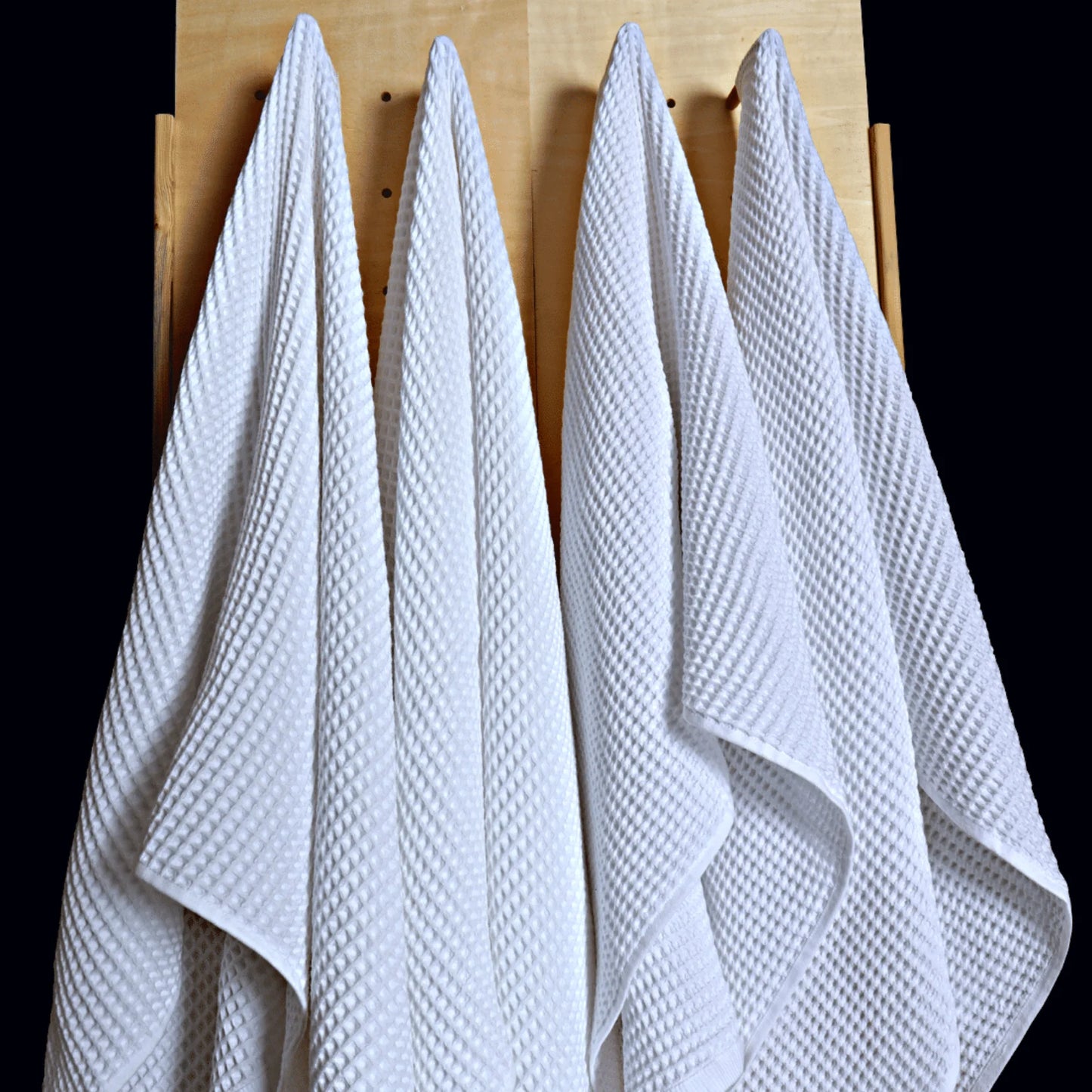 Luxury Organic Waffle Hand Towel (Pair) - White