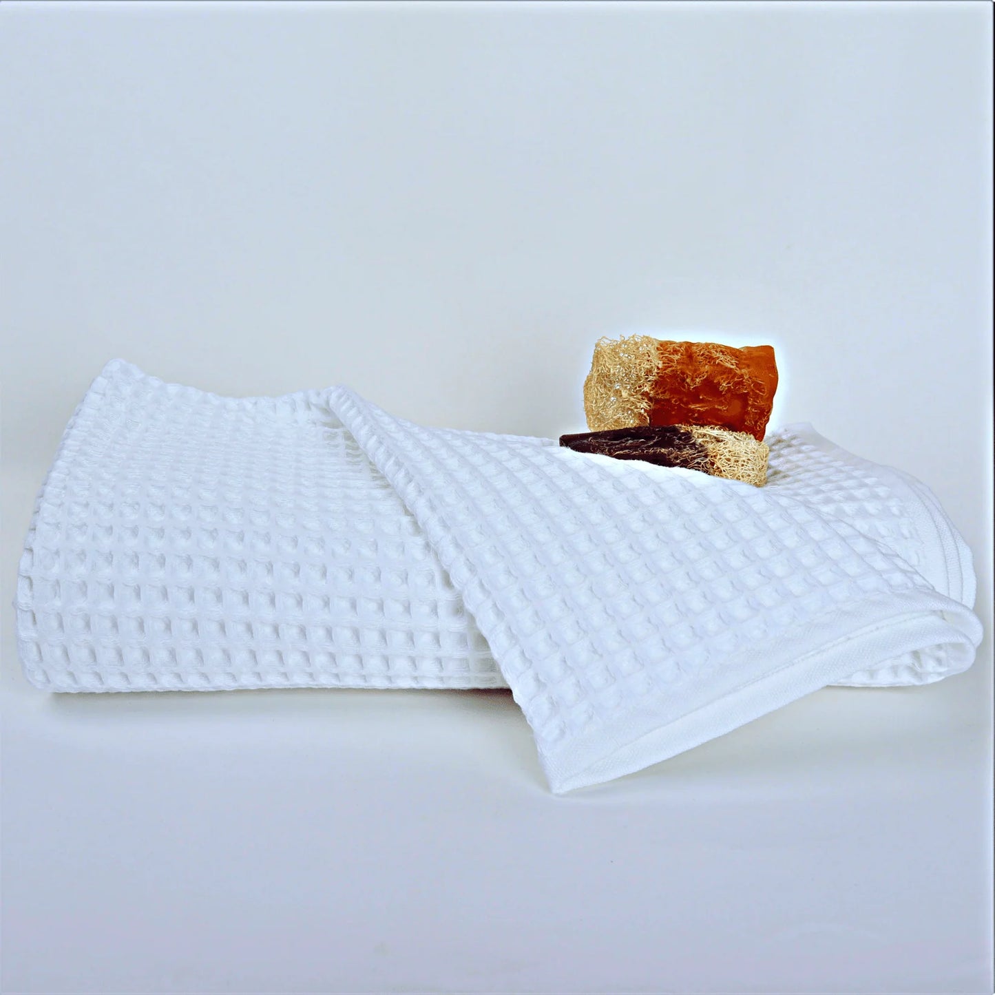 Luxury Organic Waffle Hand Towel (Pair) - White