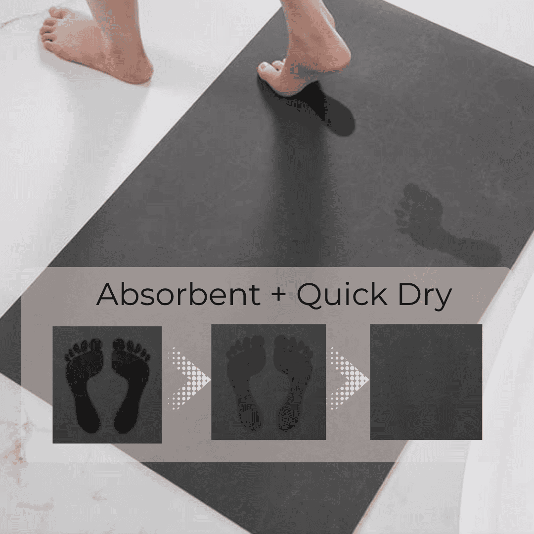 Fast Dry Bath Mat - Marble Grey