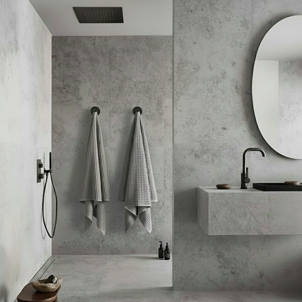 Waffle Towel Starter Bundle (4 pc) - Mist Grey