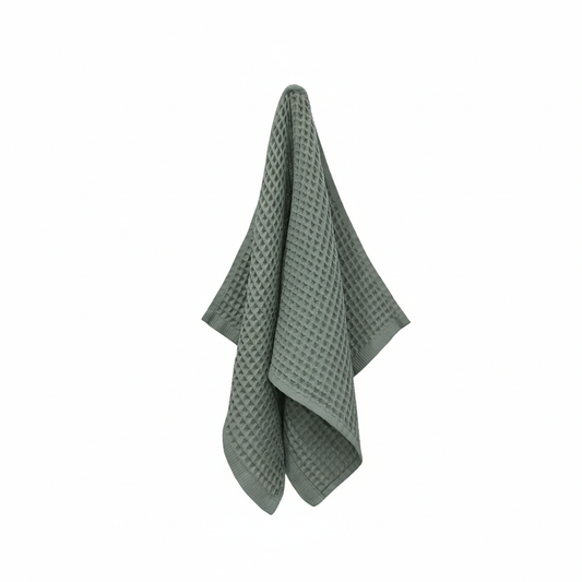 Luxury Organic Waffle Hand Towel (Pair) - Sage Green