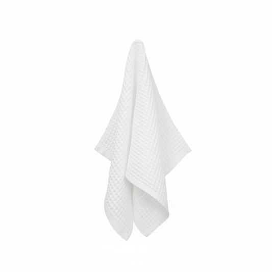 Luxury Organic Waffle Hand Towel (Pair) - White
