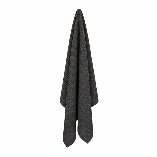 Luxury Organic Waffle Bath Sheet - Charcoal