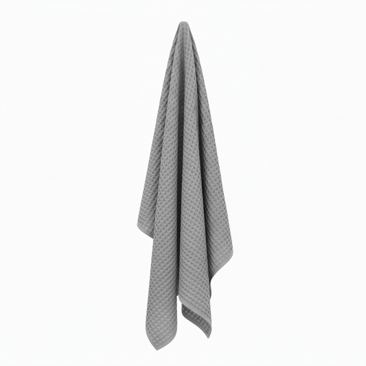 Luxury Organic Waffle Bath Sheet - Mist Grey