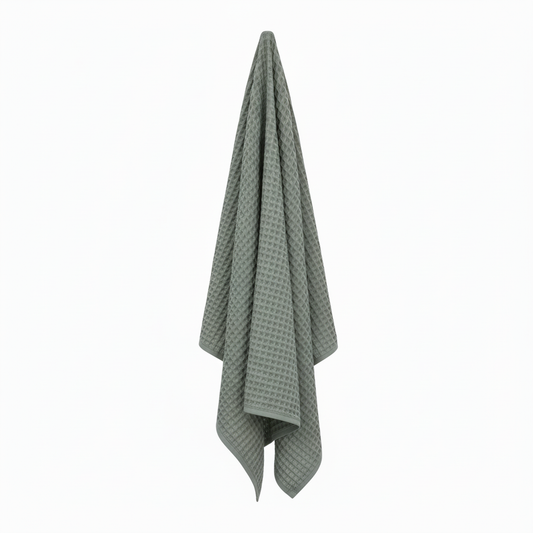 Luxury Organic Waffle Bath Sheet - Sage Green