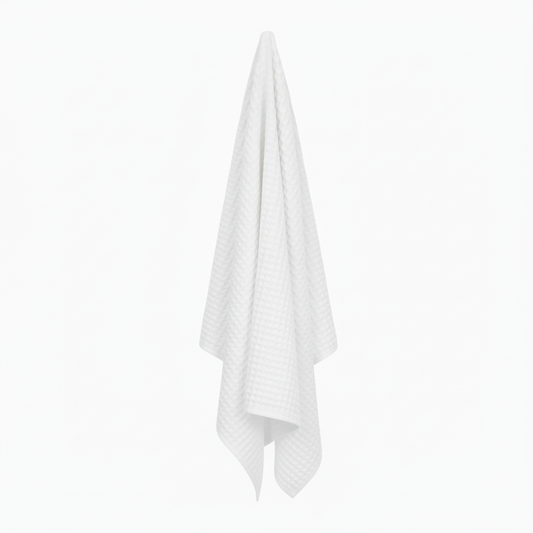 Luxury Organic Waffle Bath Sheet - White