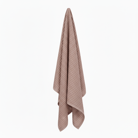 Luxury Organic Waffle Bath Sheet - Pink Clay