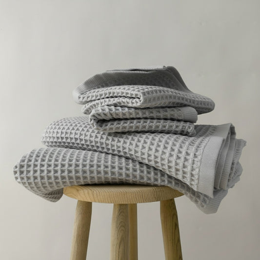 Waffle Towel Starter Bundle (4 pc) - Mist Grey