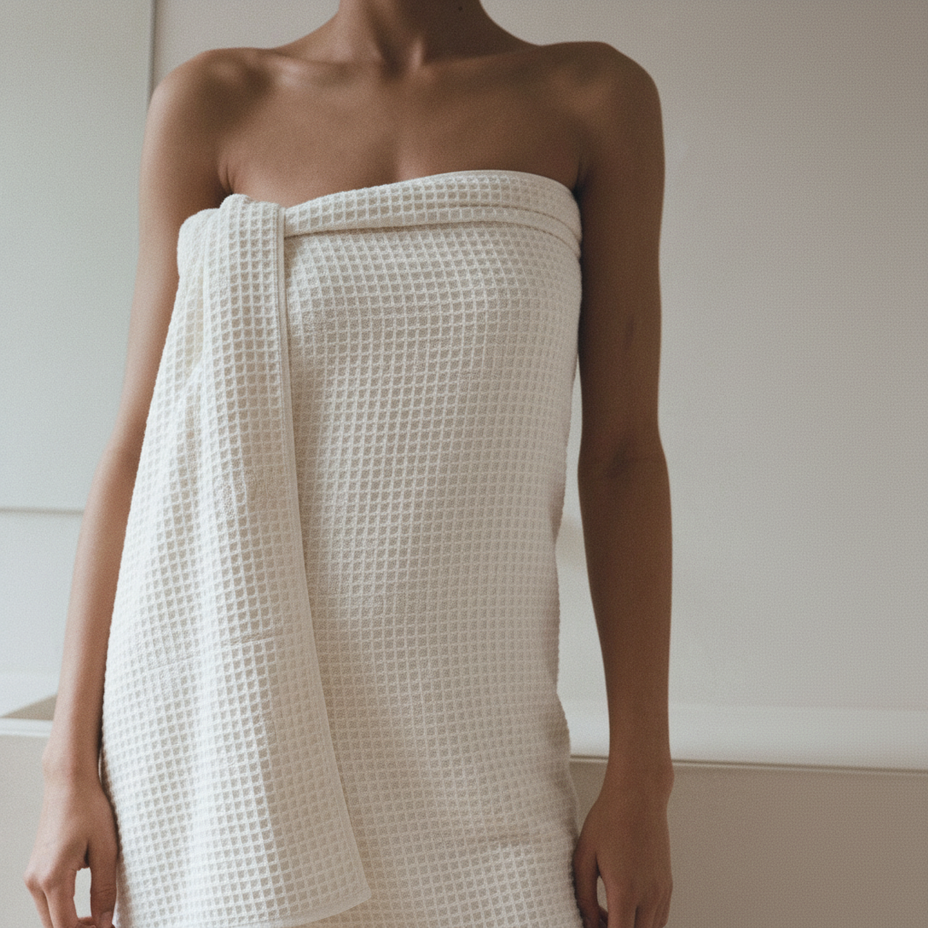 6 Piece Waffle Towel Bundle in White