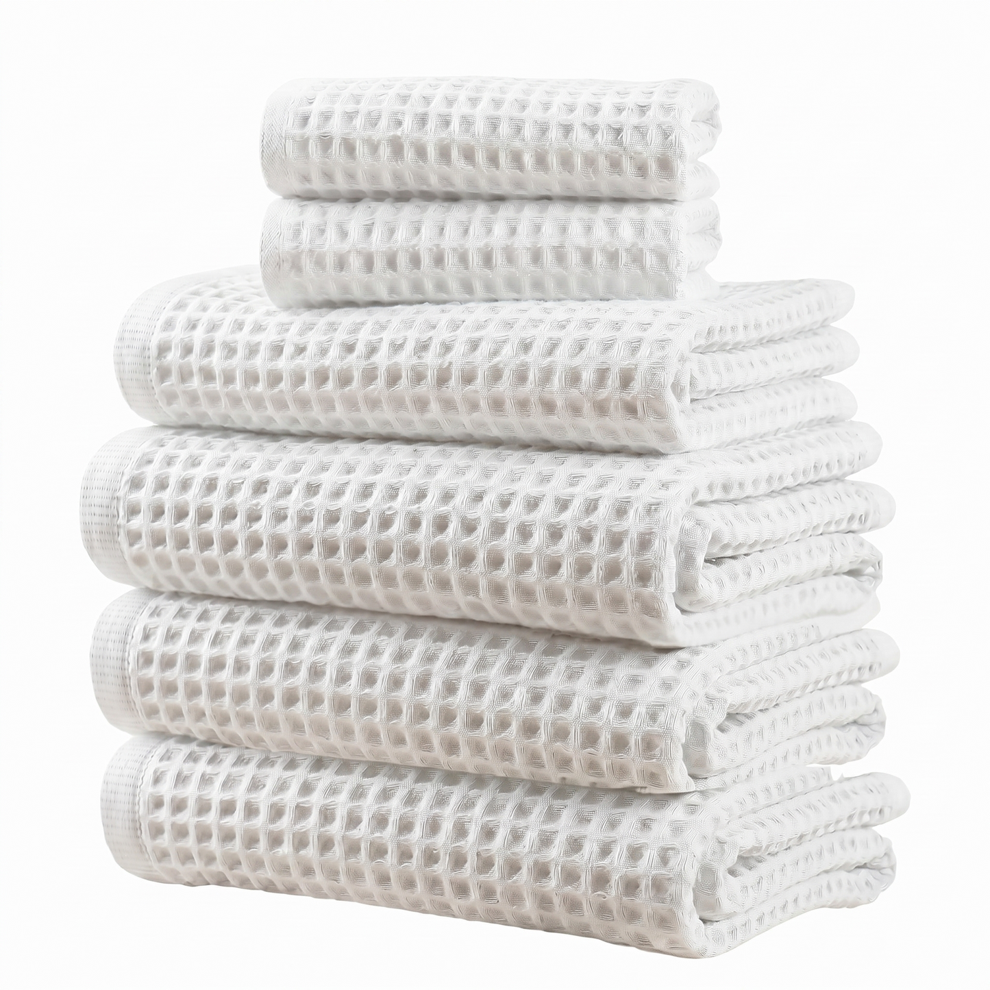 Waffle Towel Family Bundle (6pc) - White