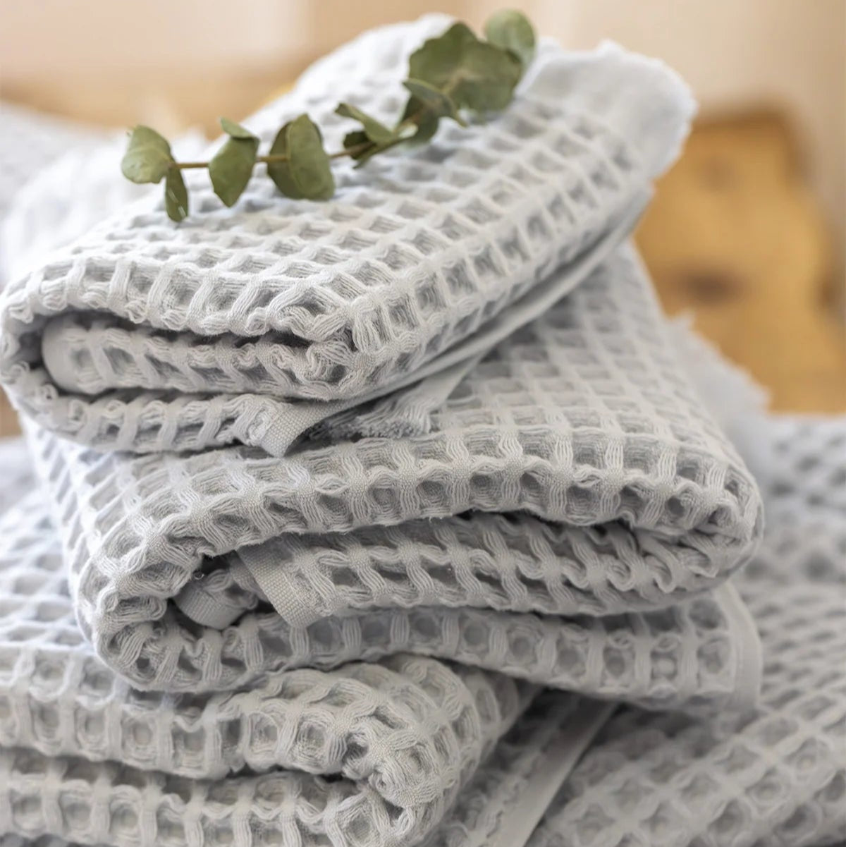 Luxury Organic Waffle Bath Sheet - Mist