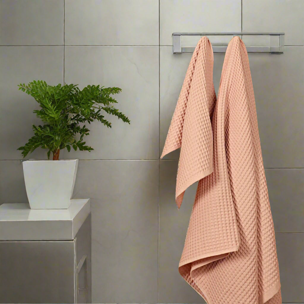 Luxury Organic Waffle Bath Sheet - Rose